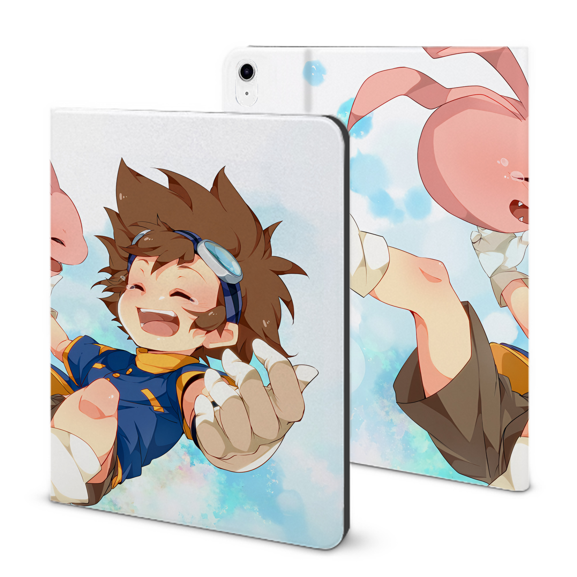 （画像用） Digimon デジタルモンスター/デジモン IPad ケース ブック型 PUレザー TPU 耐衝撃 軽量 薄型 ペン収納なし 全面保護 IPad 各モデル対応